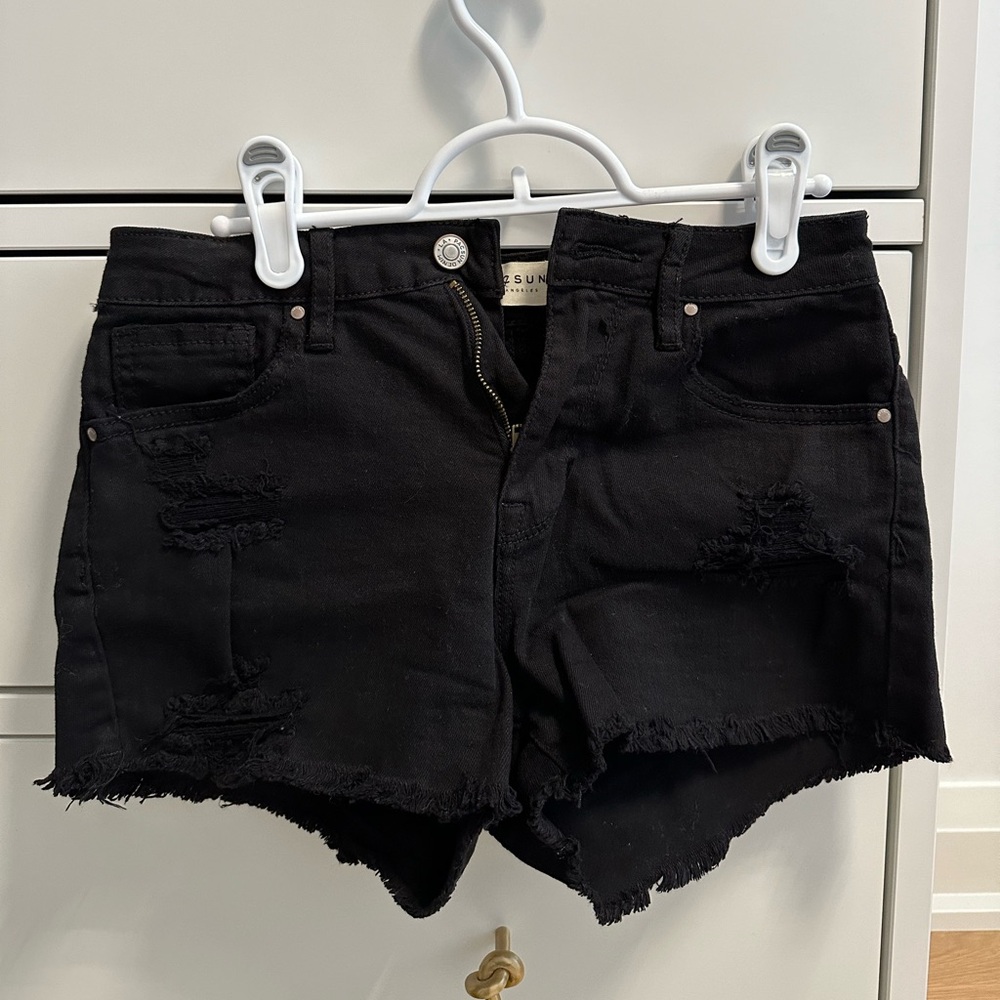 PacSun Distressed High Waisted Denim Shorts